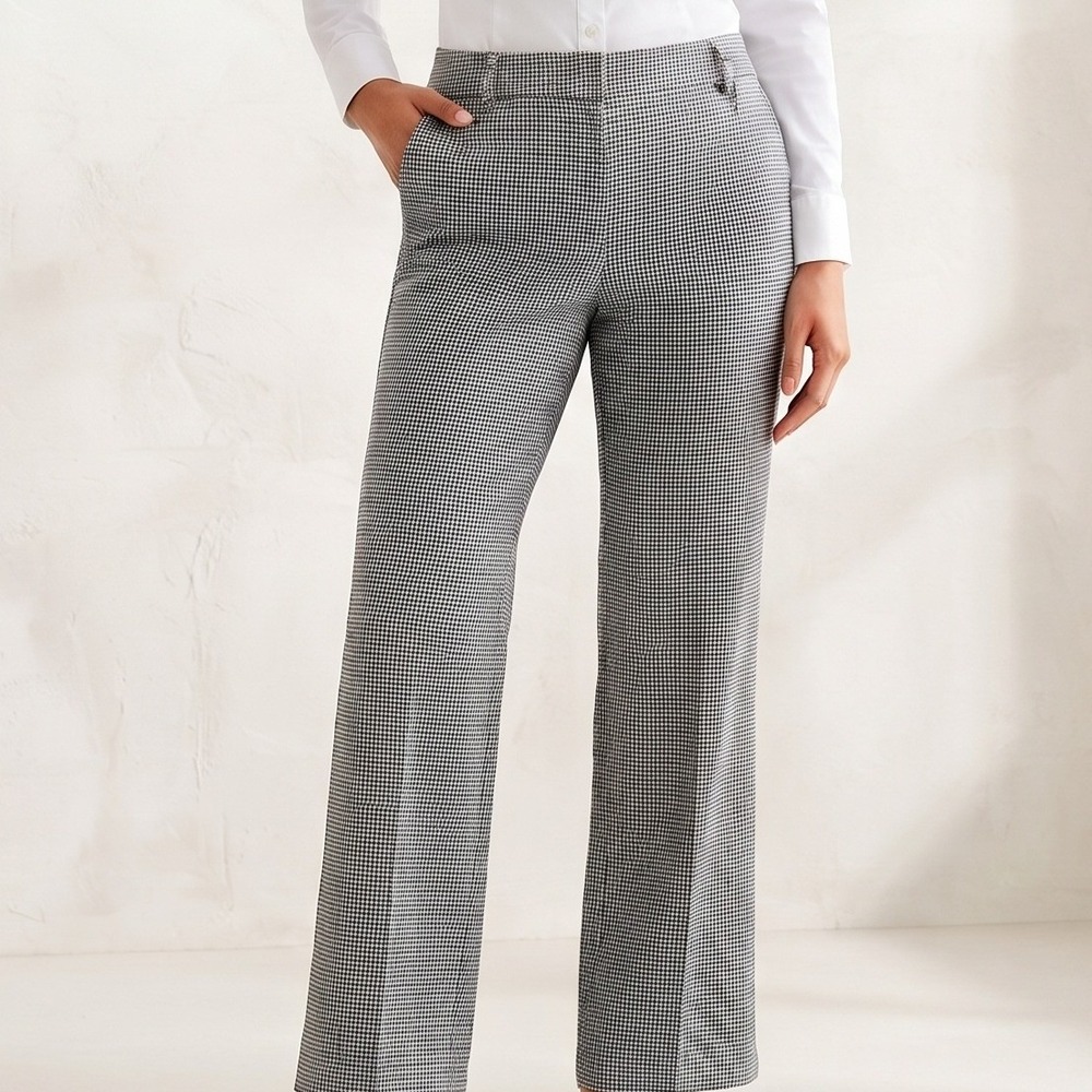 Rafaella Studio Dress Pants Womens 12P Black White NEW Houndstooth Classic Fit